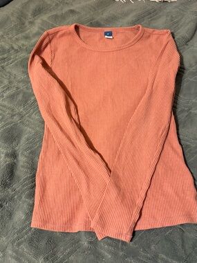 GAP/old navy Ribbed Long-Sleeve Top - Coral